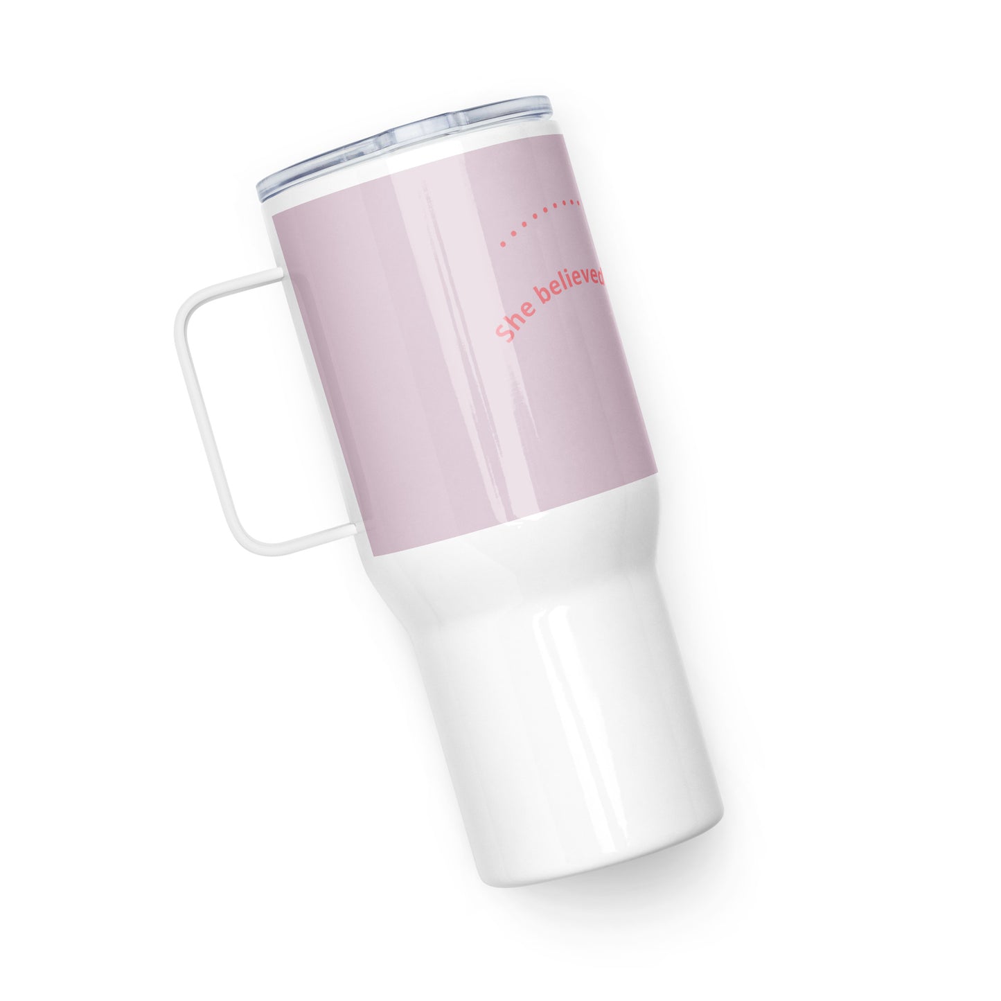 Travel mug with a handle