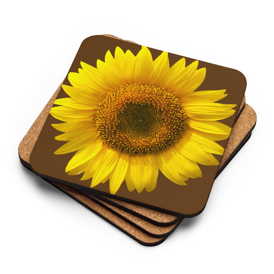Sunflower-Cork-back coaster