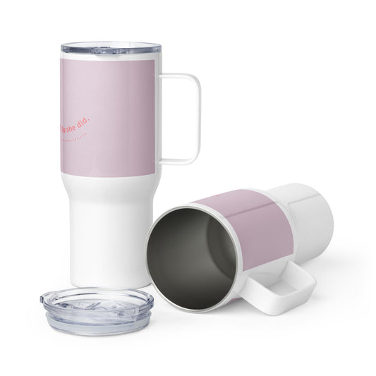 Travel mug with a handle